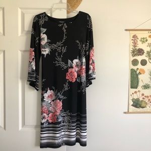 Black Floral Dress Size M